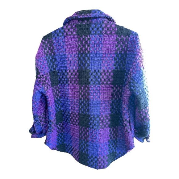 La Miele Multi-Purple Plaid Shacket - Size L - Picture 12 of 15